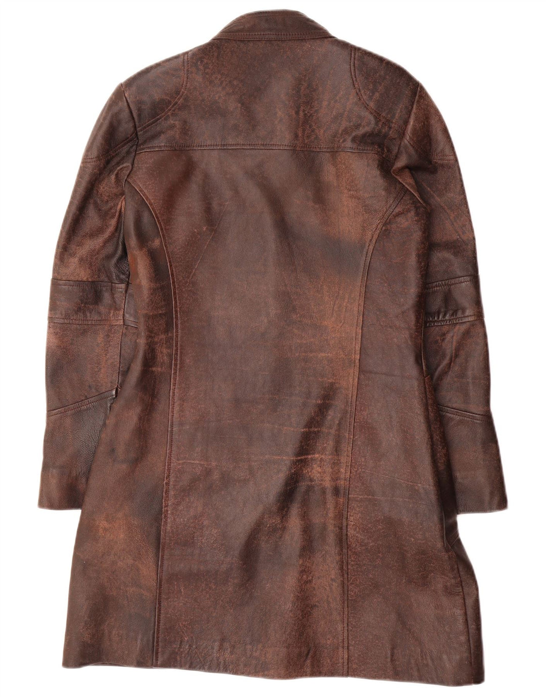 Vintage Damen Ledermantel UK 14 Mittelbraunes Leder