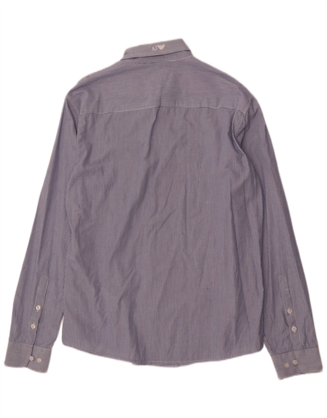 Armani Jeans Herren-Hemd, tailliert, 2XL, blaue Nadelstreifen-Baumwolle