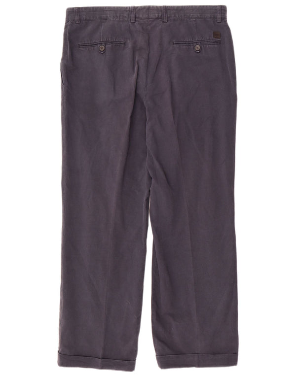 Hugo Boss Herren gerade Chinohose IT 52 XL W36 L30 Marineblau Baumwolle