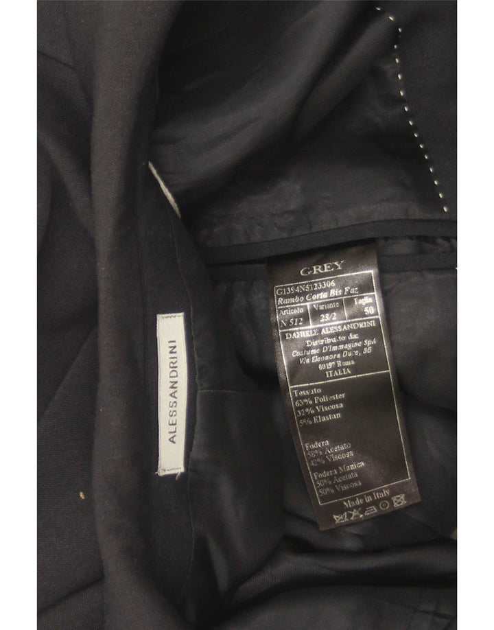 Daniele Alessandrini Herren 2-Knopf-Blazerjacke IT 50 Large Schwarz