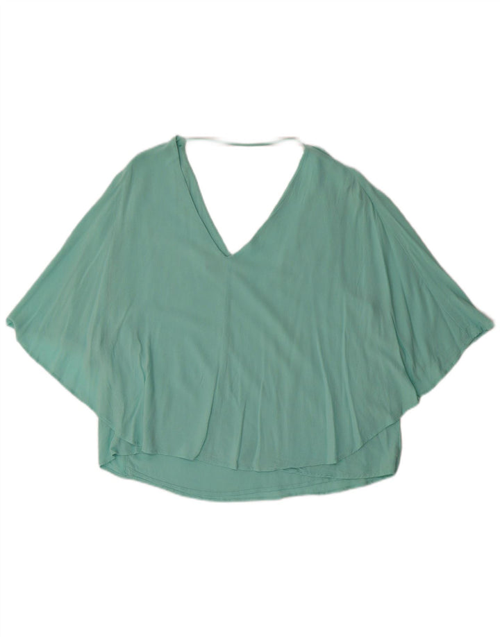 Zara Damen Bluse Top UK 14 Large Türkis
