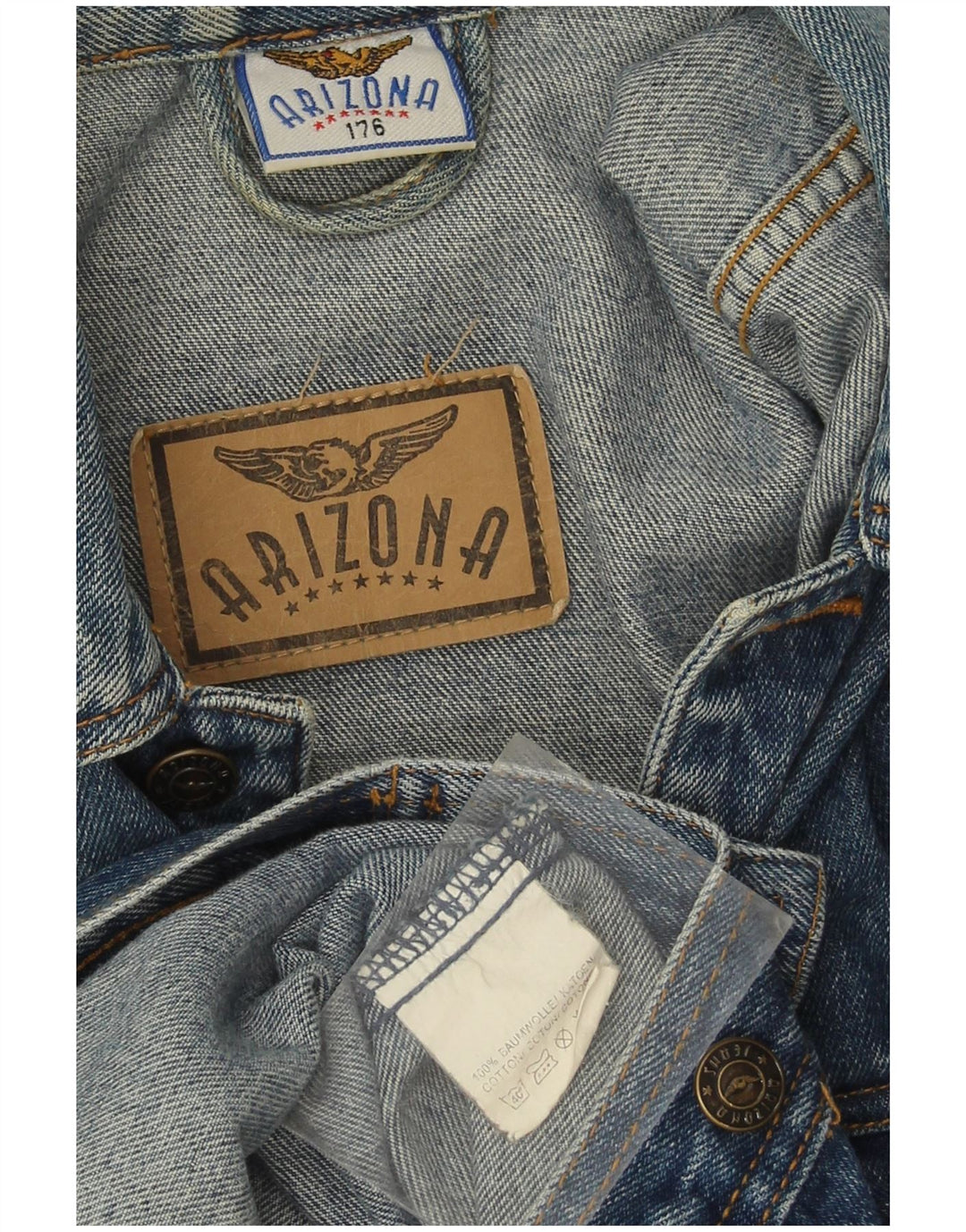 Arizona Herren Jeansjacke UK 40 Große blaue Baumwolle