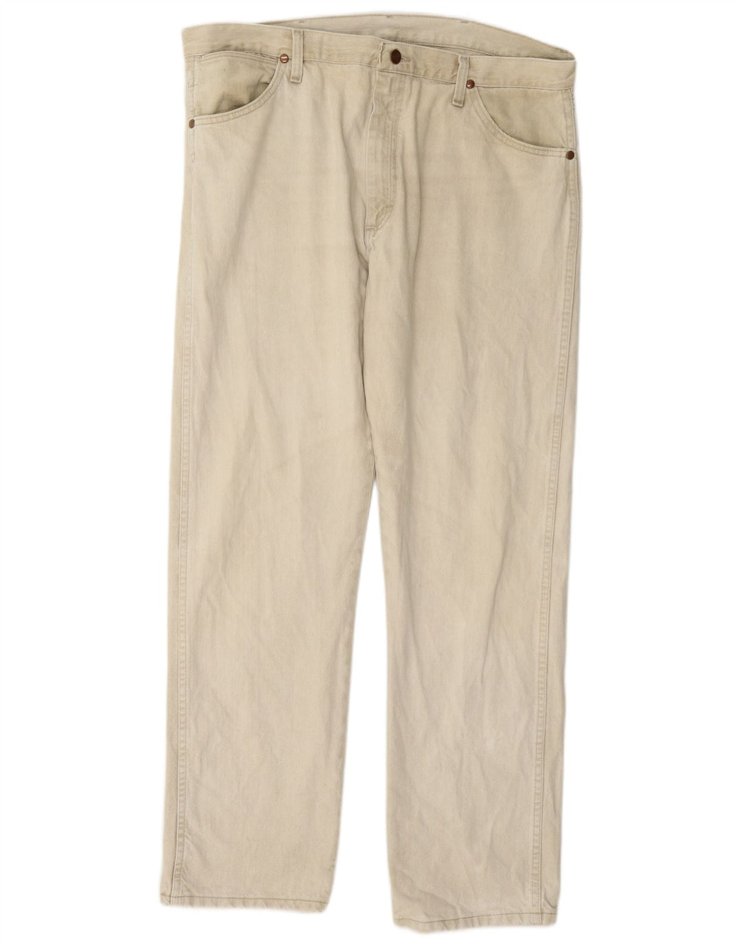 Wrangler Herren Straight Jeans W38 L32 Beige Baumwolle