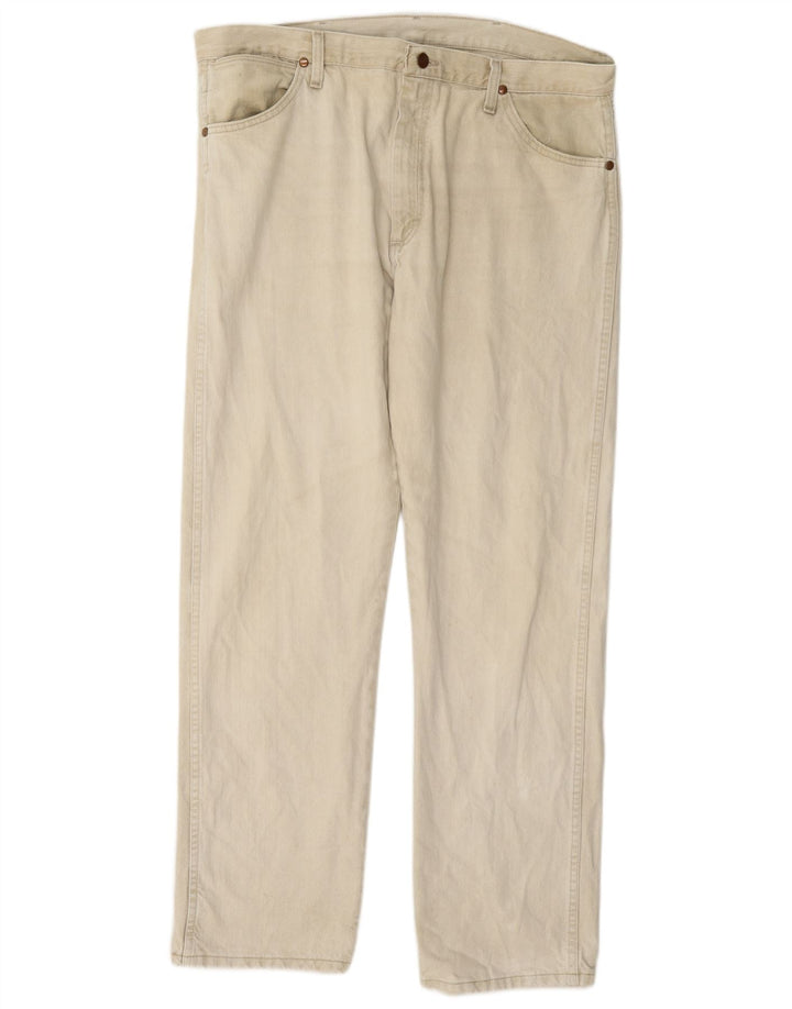 Wrangler Herren Straight Jeans W38 L32 Beige Baumwolle