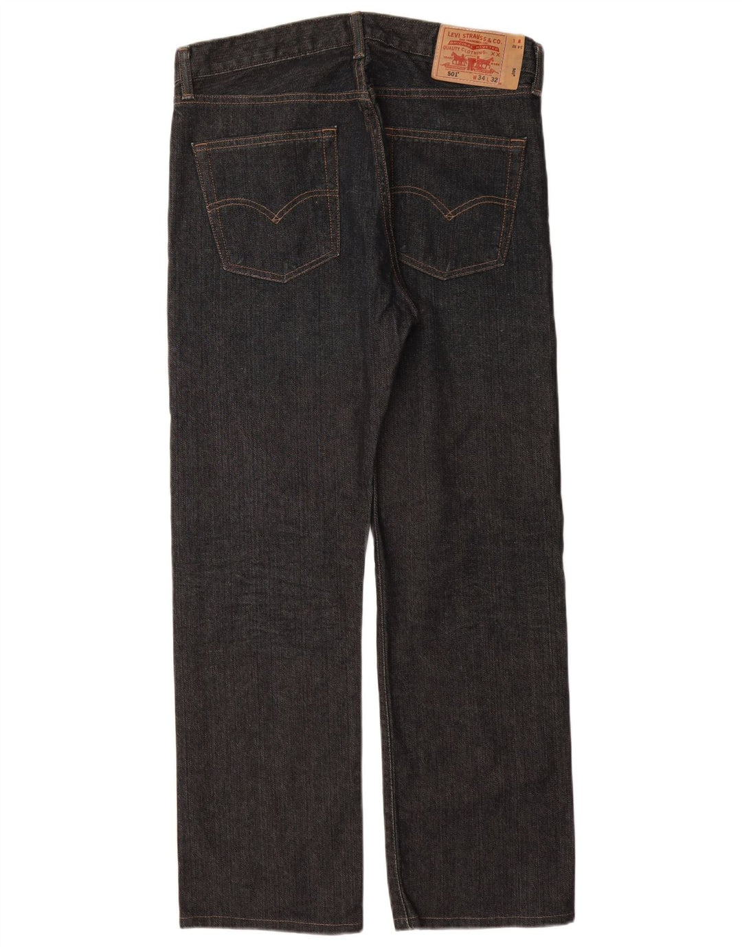 LEVI'S Herren 501 Straight Jeans W34 L30 Marineblaue Baumwolle