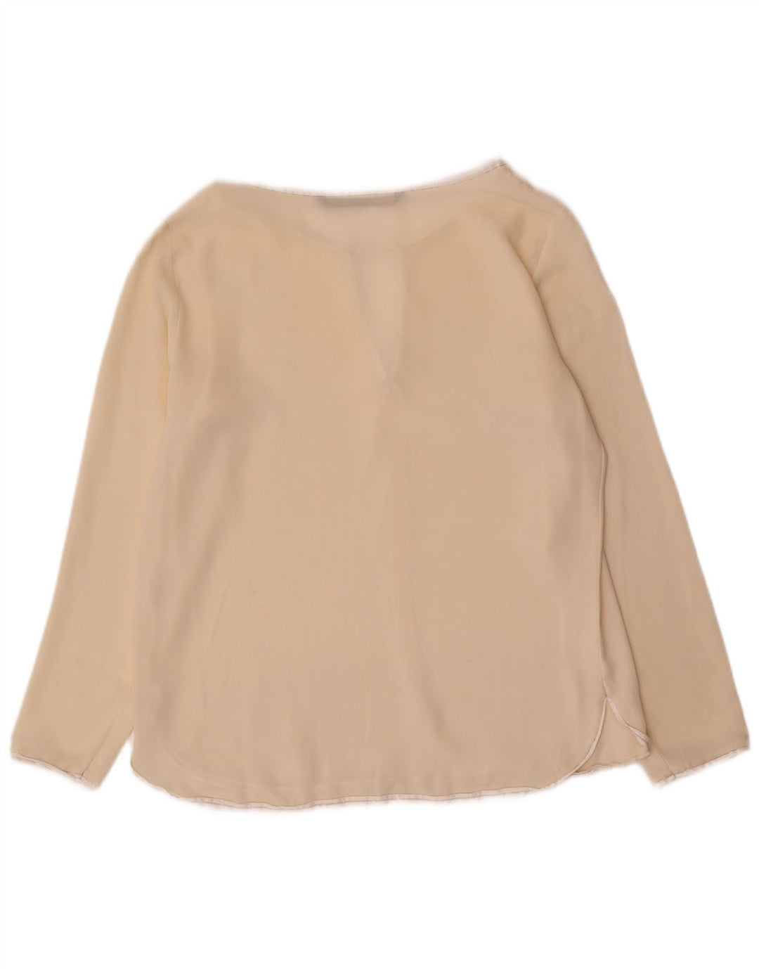 Zara Damen Langarm-Blusenoberteil UK 10 Small Beige