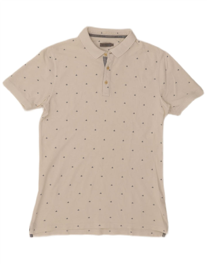 Calvin Klein Jeans Herren-Poloshirt, groß, weiß gepunktet