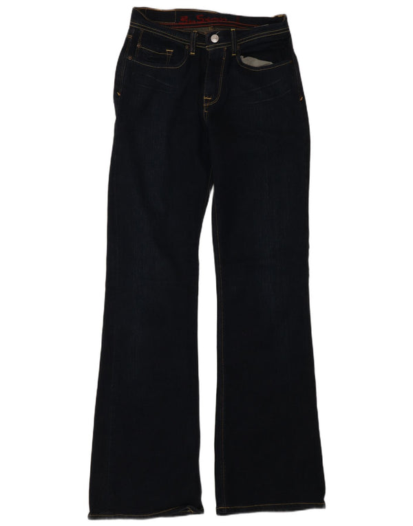 Ben Sherman Damen Bootcut-Jeans W28 L32 Marineblaue Baumwolle