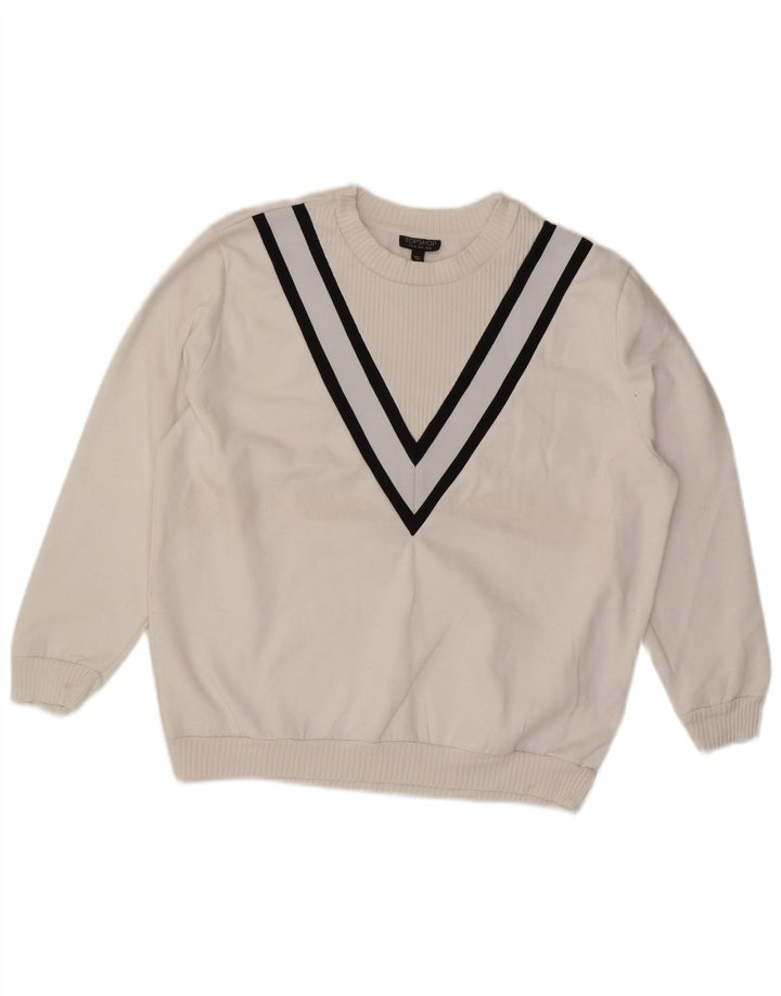 Topshop Damen-Sweatshirt in Übergröße, Gr. 12, mittelweiß gestreift
