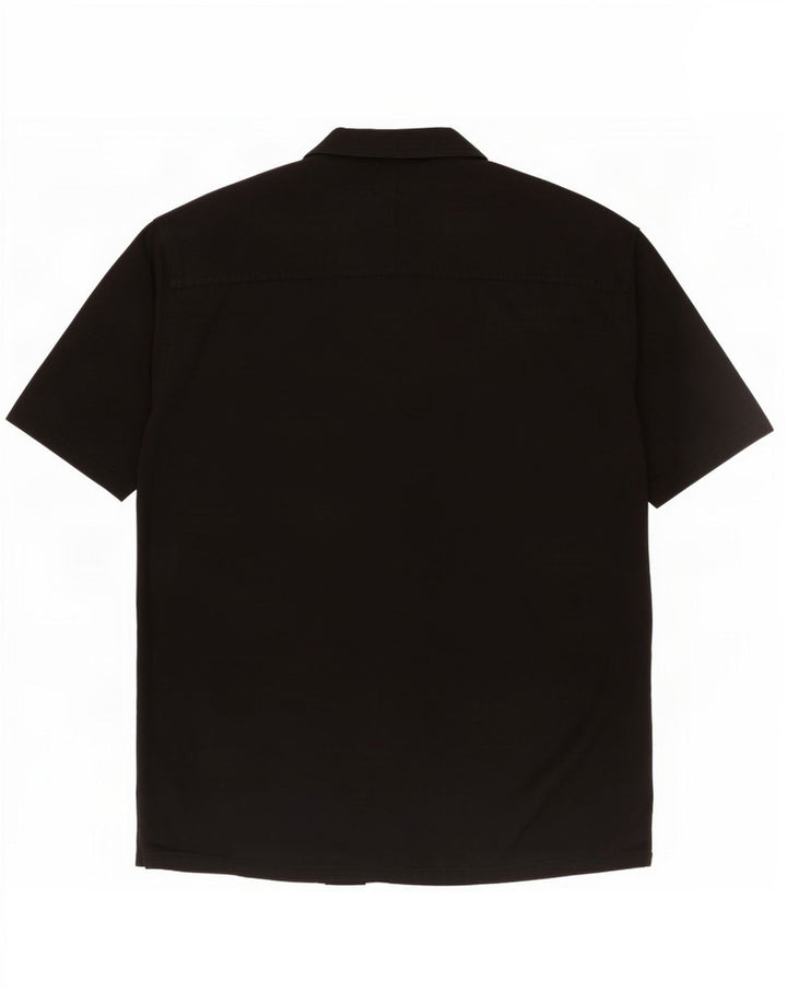 Zara Herren Kurzarmhemd XL Schwarz Baumwolle