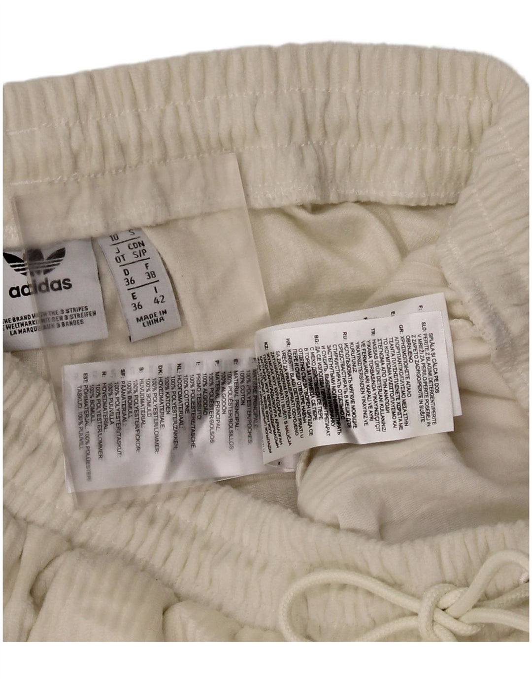 Adidas Damen Trainingshose Jogger UK 10 Small Weiß Polyester