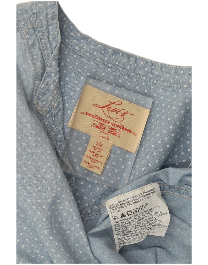 Levi's Damen-Blusenoberteil mit 3/4-Ärmeln, UK-Größe 46, Größe L, blau gepunktet, Baumwolle
