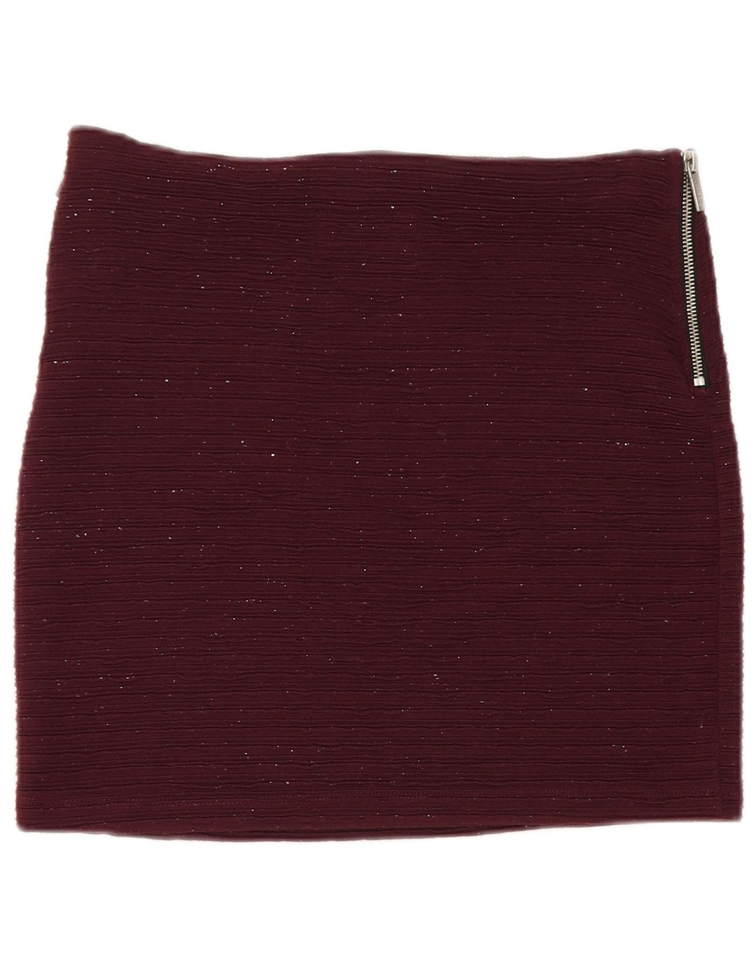 Superdry Damen Minirock Medium W30 Burgunderrot geflecktes Polyester