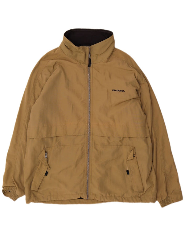 Diadora Herren-Regenjacke mit Kapuze, UK 42, XL, Khaki, Polyamid