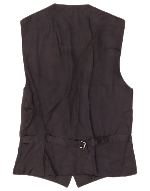 Vintage Mens Double Breasted Waistcoat IT 48 Medium Black Viscose