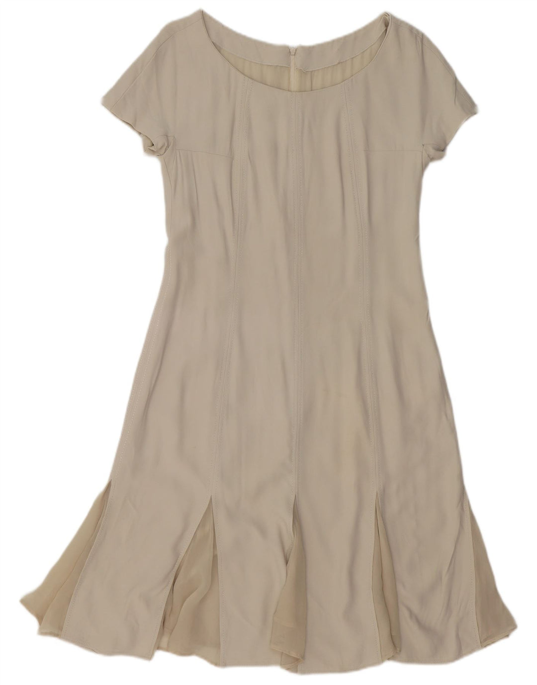 VINTAGE Damen A-Linien-Kleid UK 12 Mittelweiß