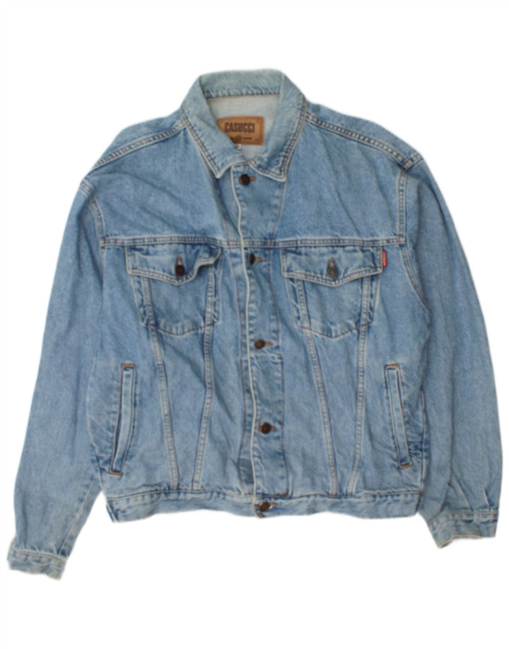 Casucci Herren Jeansjacke UK 38 Mittelblaue Baumwolle