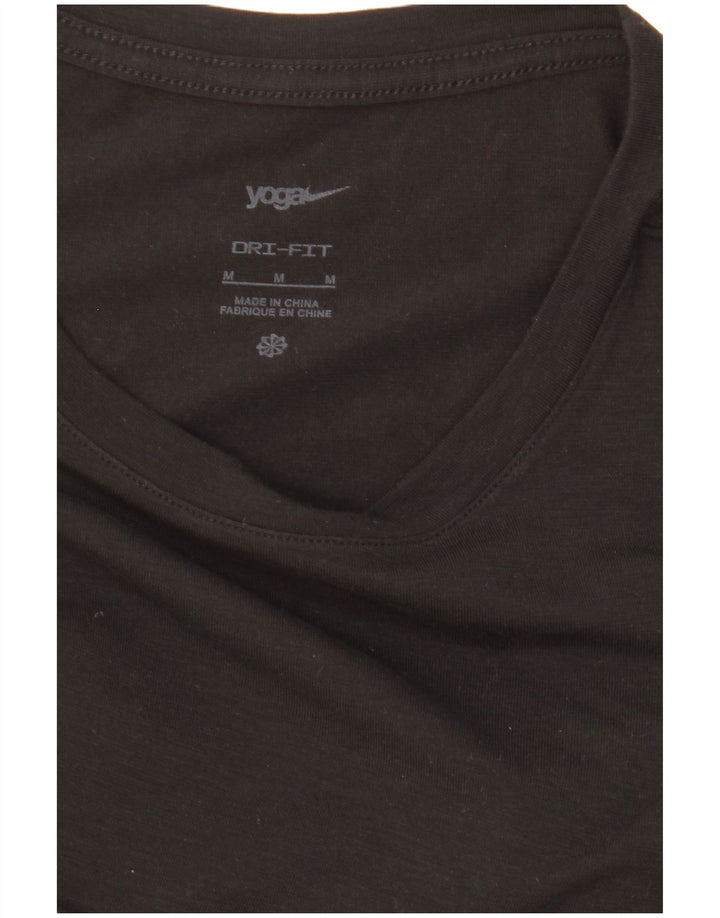 Nike Damen Dri Fit T-Shirt Top UK 14 Medium Schwarz