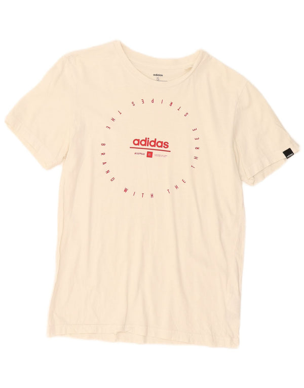 Adidas Herren Grafik T-Shirt Top Small Weiß Baumwolle
