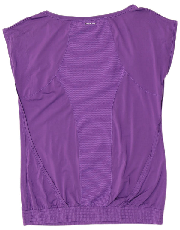 Adidas Damen Grafik T-Shirt Top UK 16 Large Lila Polyester Sport