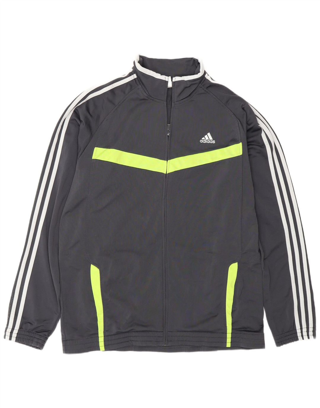 ADIDAS Herren-Trainingsanzug-Top-Jacke, großes graues Farbblock-Polyester
