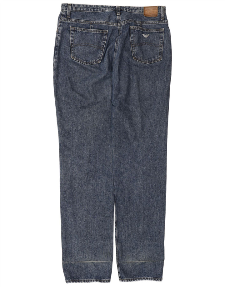 ARMANI Herren Straight Jeans W33 L34 Blaue Baumwolle