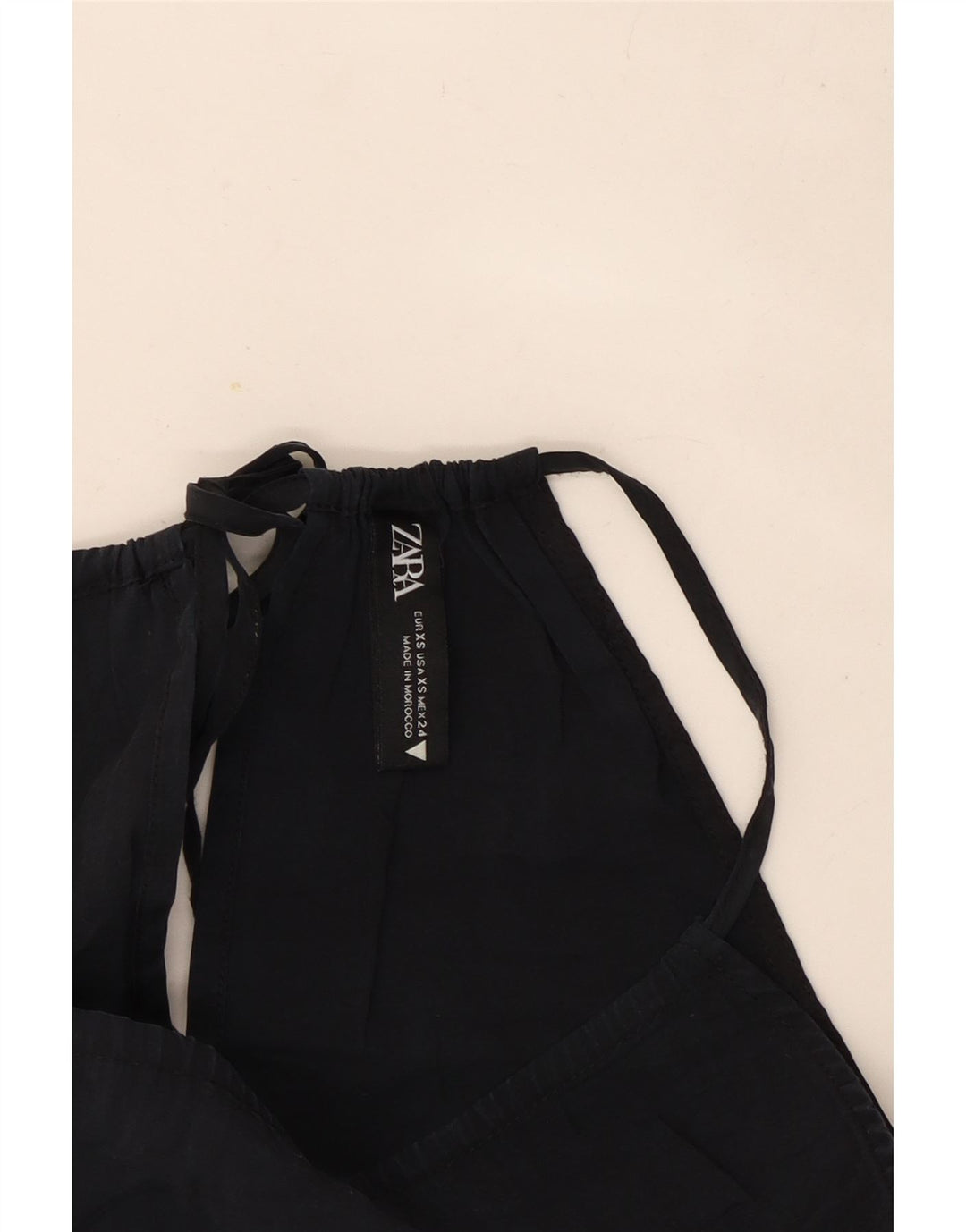 Zara Damen Crop Neckholder Top UK 4 XS Schwarz