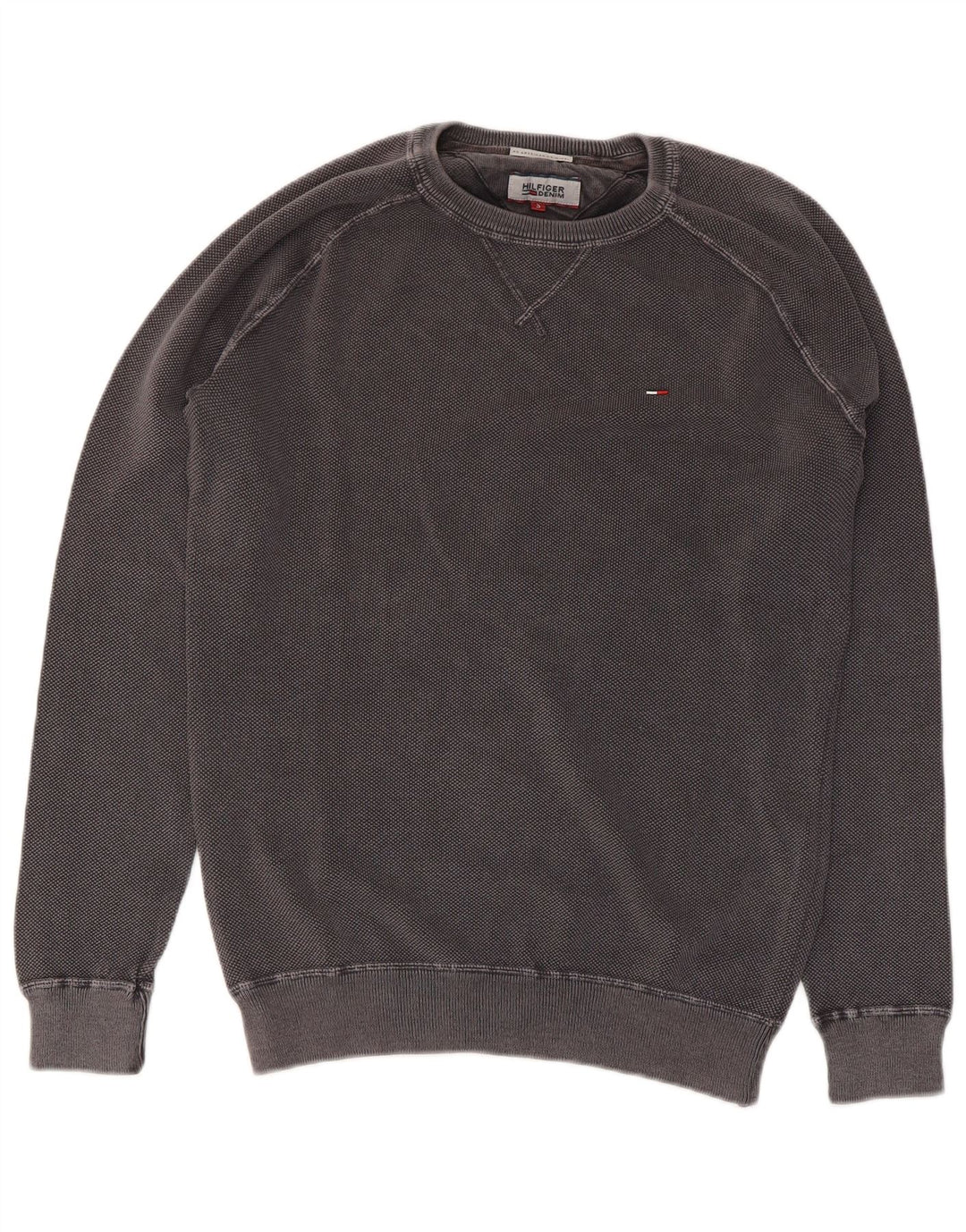 TOMMY HILFIGER Herren Sweatshirt Pullover Small Grau Baumwolle