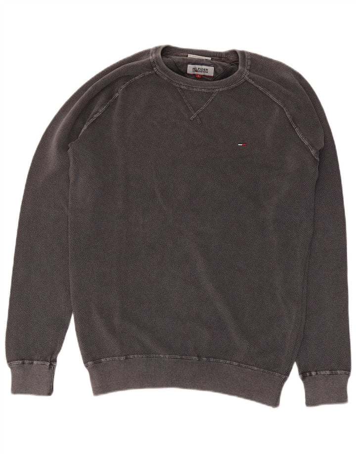 TOMMY HILFIGER Herren Sweatshirt Pullover Small Grau Baumwolle