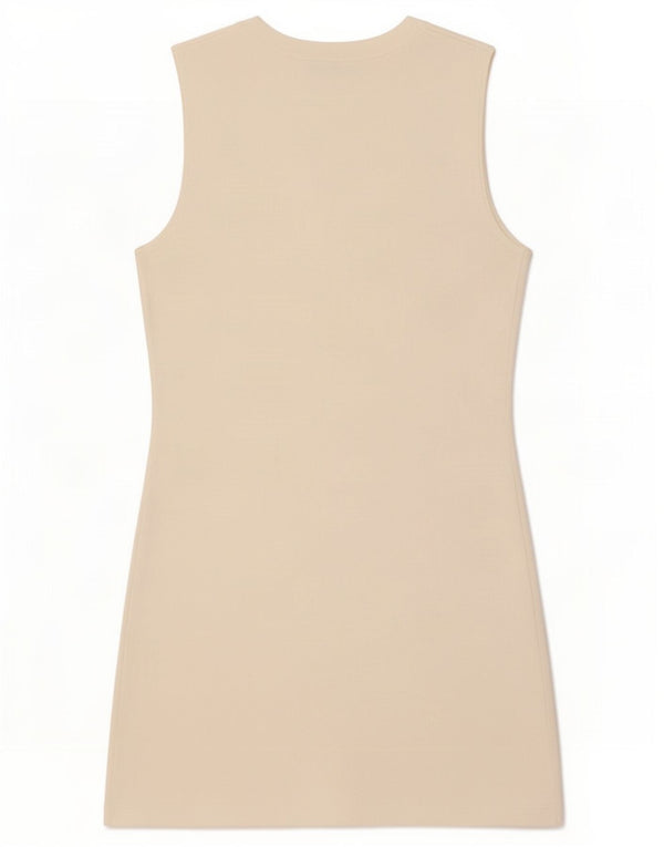 Zara Damen ärmelloses Etuikleid UK 14 Large Off White Viscose