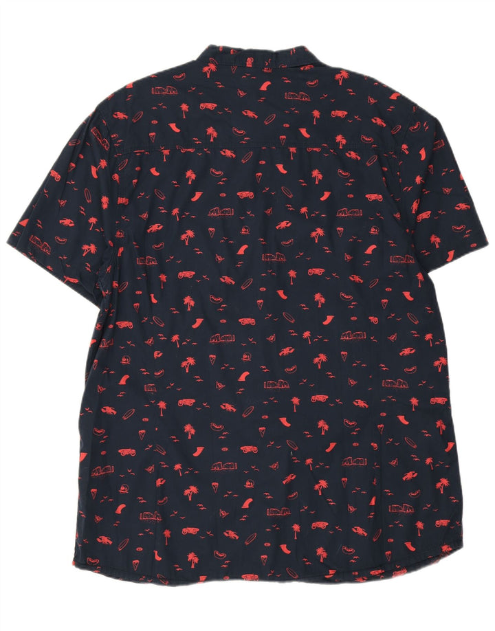 Animal Herren-Kurzarmhemd mit abstraktem Muster, 2XL, Marineblau, Baumwolle