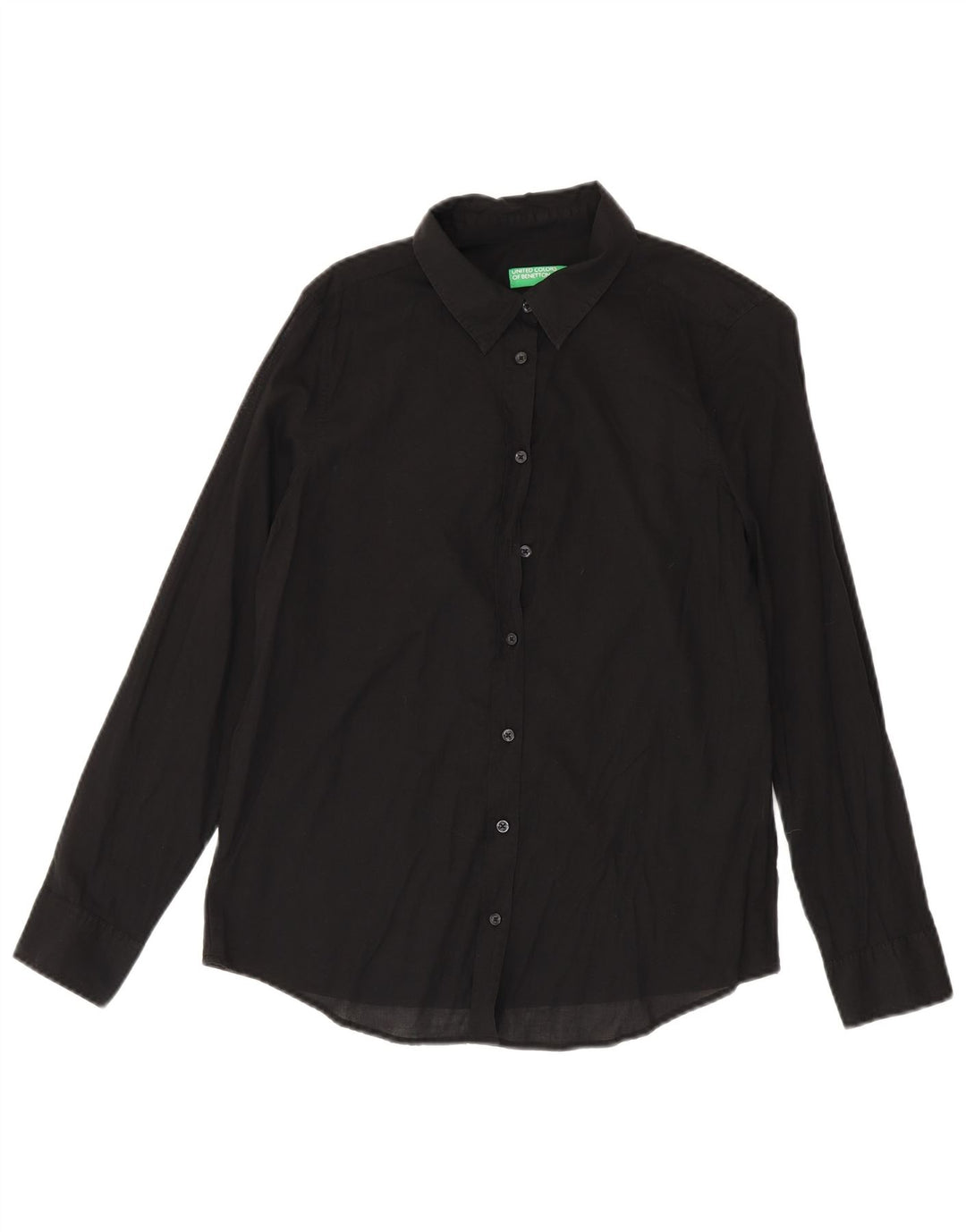 Benetton Damen-Hemd UK 14 Medium Schwarz