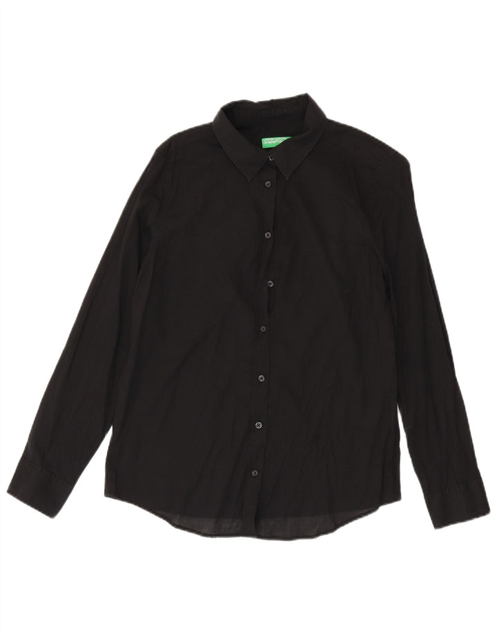 Benetton Damen-Hemd UK 14 Medium Schwarz