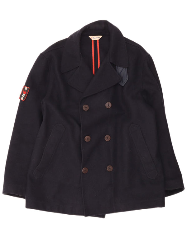 Elvstrom Herren Pea Coat UK 42 XL Marineblaue Wolle
