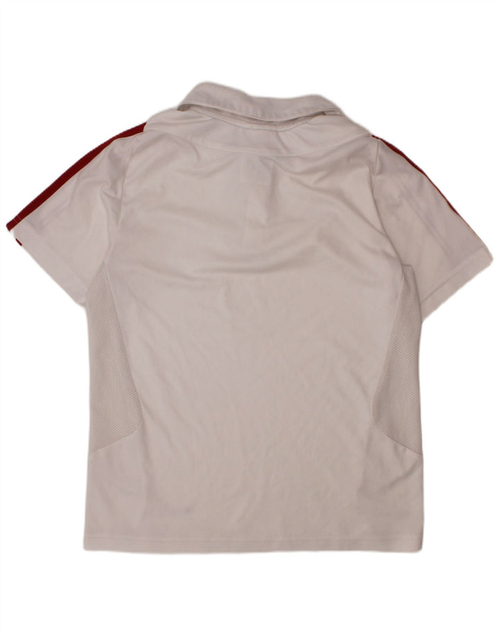 ADIDAS Climacool Poloshirt für Jungen, 9–10 Jahre, weißes Polyester