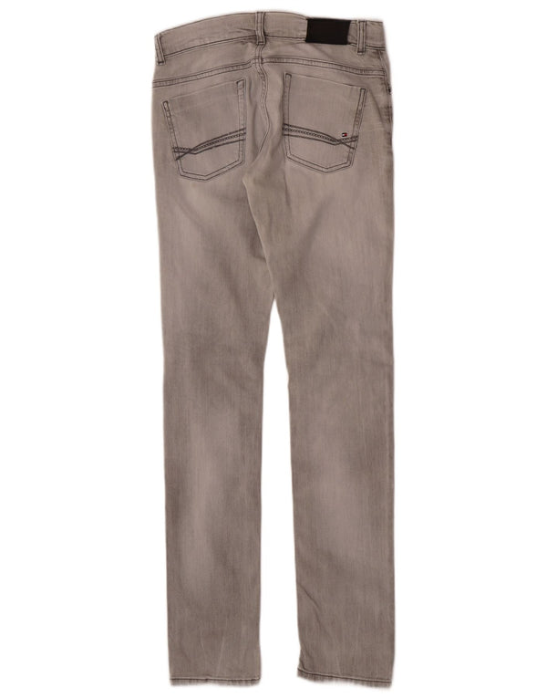 Tommy Hilfiger Slim-Jeans für Mädchen, 15–16 Jahre, W28, L32, graue Baumwolle