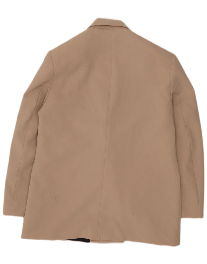 Zara Damen Übergroße zweireihige Blazerjacke UK 10 Small Beige