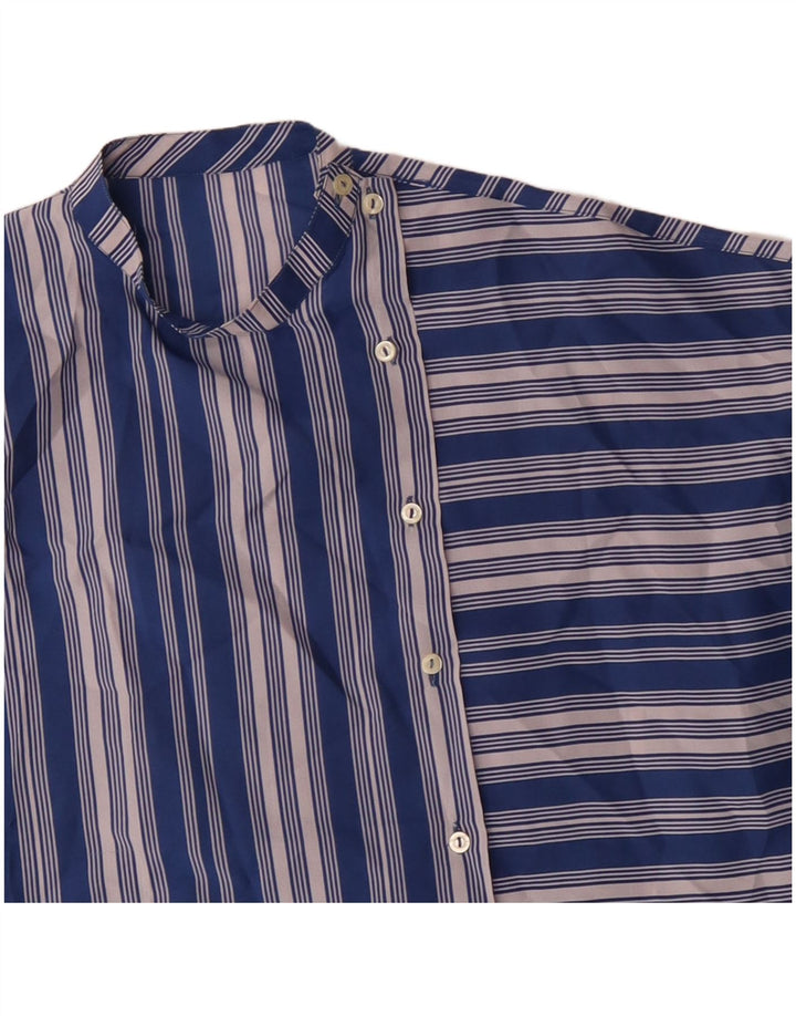 VINTAGE Damen Hemdbluse UK 18 XL Blau gestreift