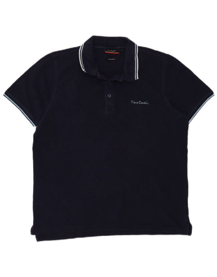 Pierre Cardin Herren-Poloshirt mit normaler Passform, Größe L, Marineblau