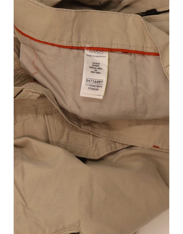 Marks & Spencer Herren Cargo-Bermudashorts W40 XL Beige Baumwolle