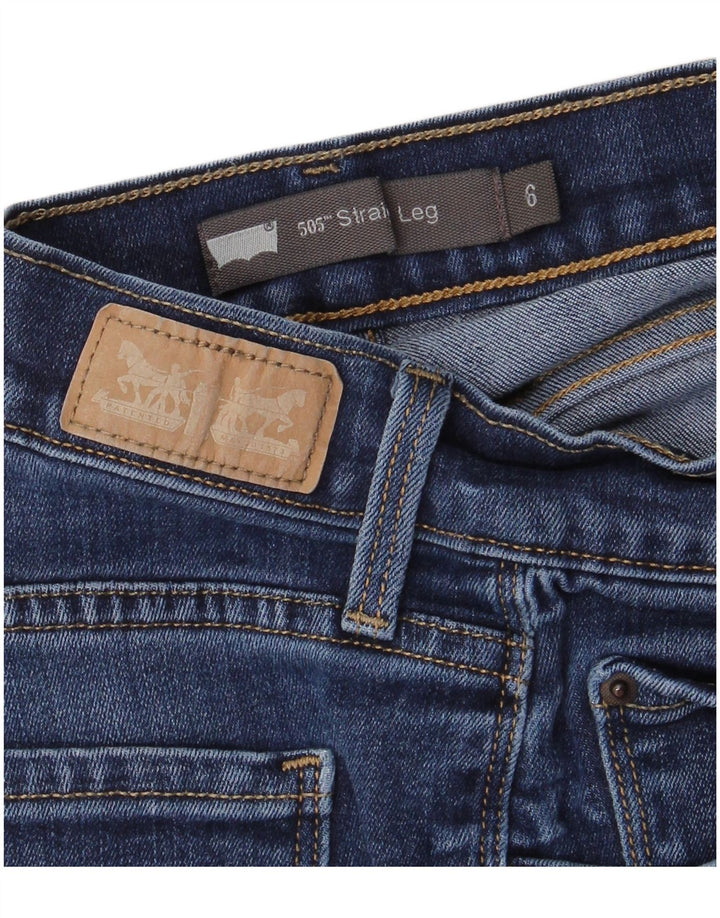 LEVI'S Damen 505 Straight Jeans US 6 Medium W28 L31 Blau