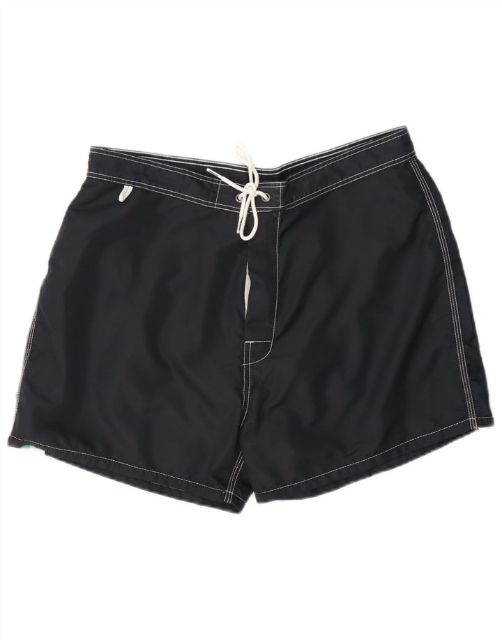 Sundek Herren-Badeshorts aus mittelblauem Colourblock-Nylon in Marineblau
