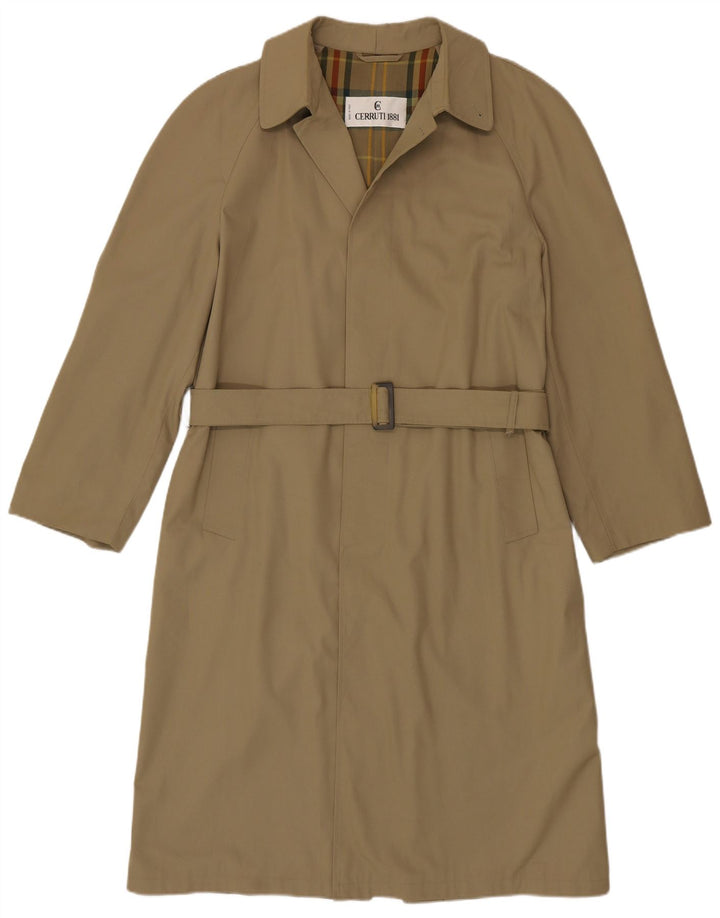 Cerruti 1881 Herren Loose Fit Trenchcoat IT 46 Small Beige Polyester