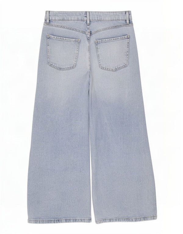 Marks & Spencer Damen-Jeans mit weitem Bein, UK 12, M, W30, L26, Blau, Baumwolle
