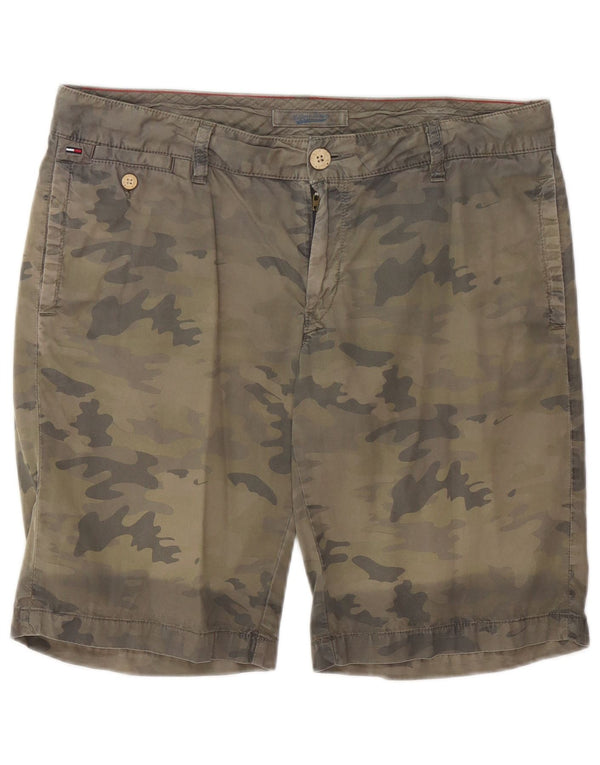 TOMMY HILFIGER Herren Chino-Shorts W36 Große Khaki-Camouflage-Baumwolle