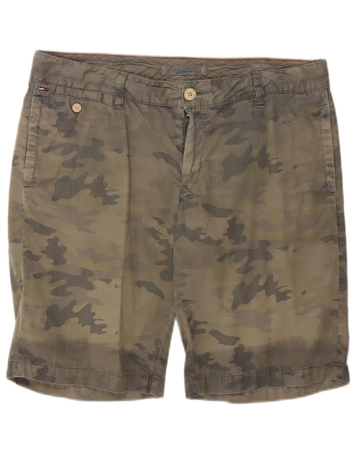 TOMMY HILFIGER Herren Chino-Shorts W36 Große Khaki-Camouflage-Baumwolle