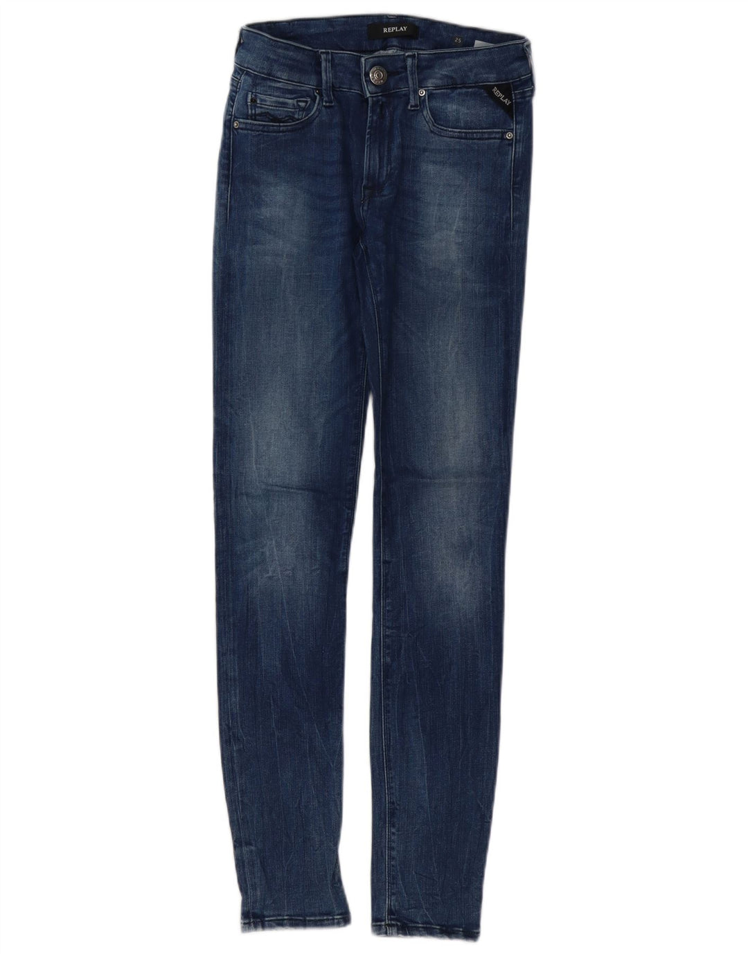 REPLAY Damen Skinny Jeans W25 L29 Marineblau