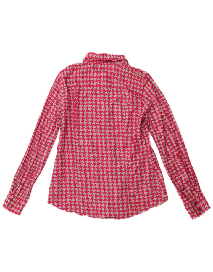 J. CREW Damen-Flanellhemd, UK 10, Größe S, rosa Hahnentritt-Baumwolle
