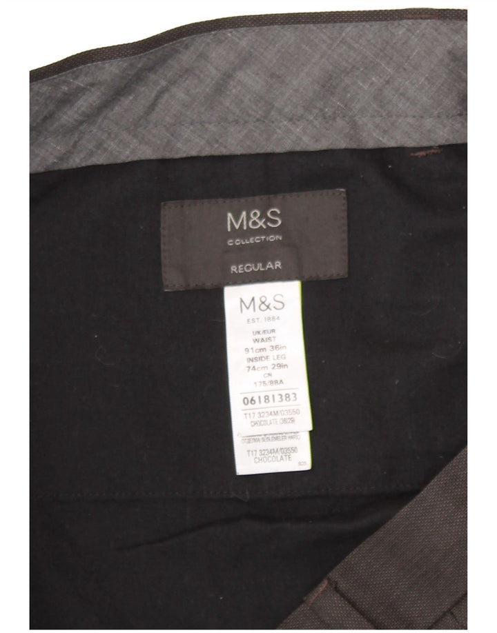 Marks & Spencer Herren-Freizeithose mit normaler Passform, W36, L29, braun, Polyester