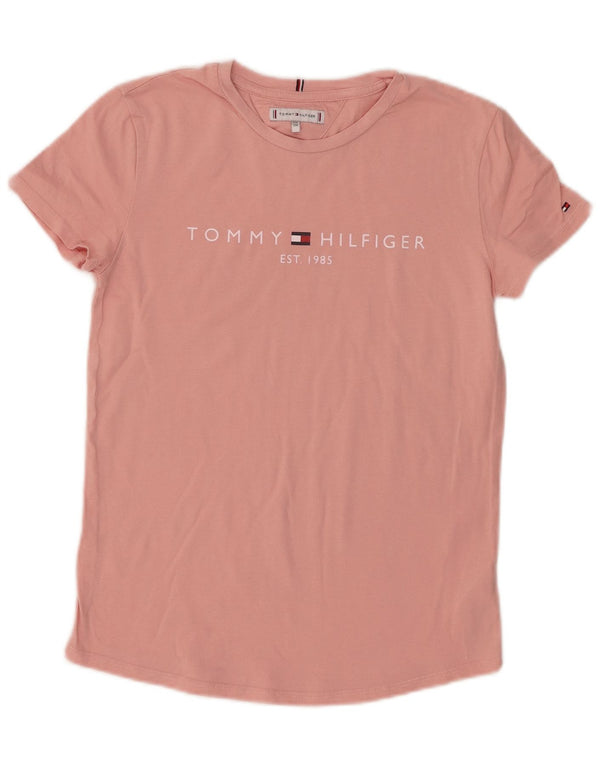 Tommy Hilfiger Mädchen-T-Shirt mit Grafik, 15–16 Jahre, rosa Baumwolle